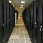 Rows of servers in a data centre