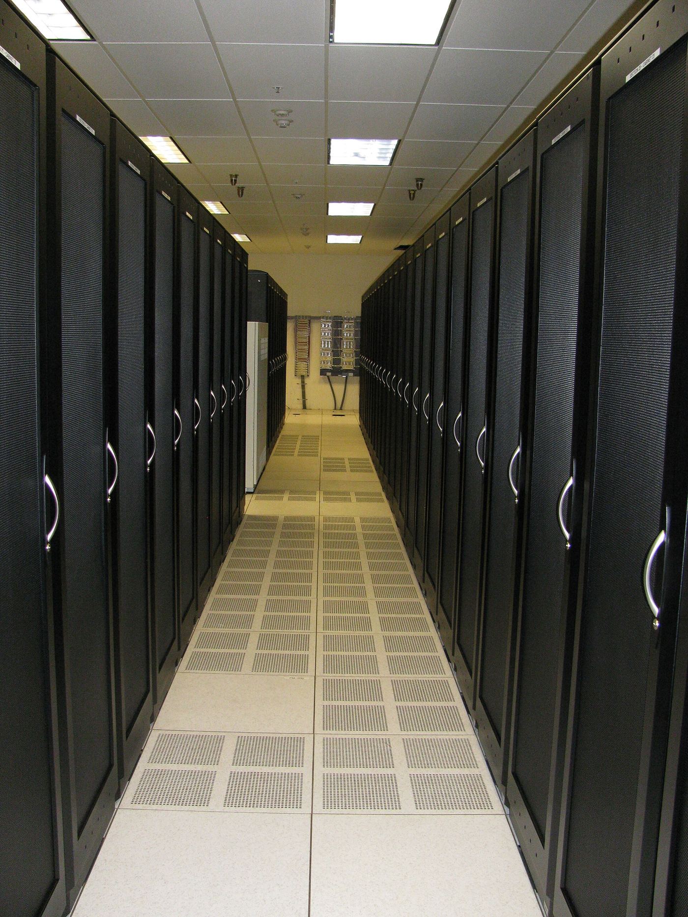 Rows of servers in a data centre